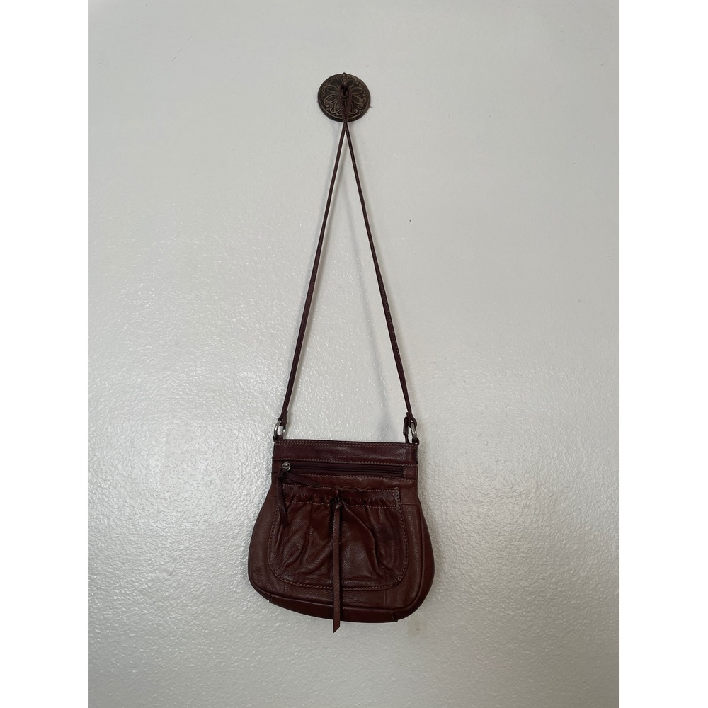 Fossil‎ Brown Genuine Leather Crossbody Bag Small Messenger Purse